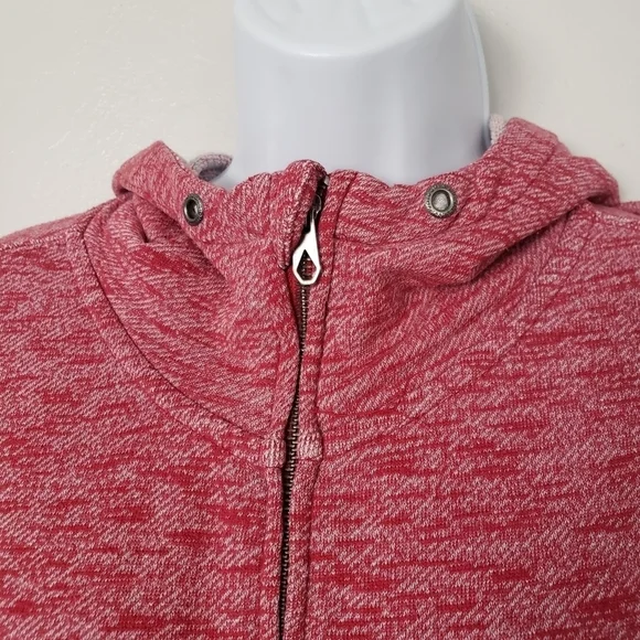 Volcom Women's Small Heather Red Jacket Full Zip Hooded Skater Casual - Picture 6 of 8